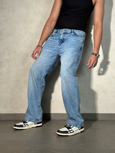 Steel Blue Straight Fit Jeans