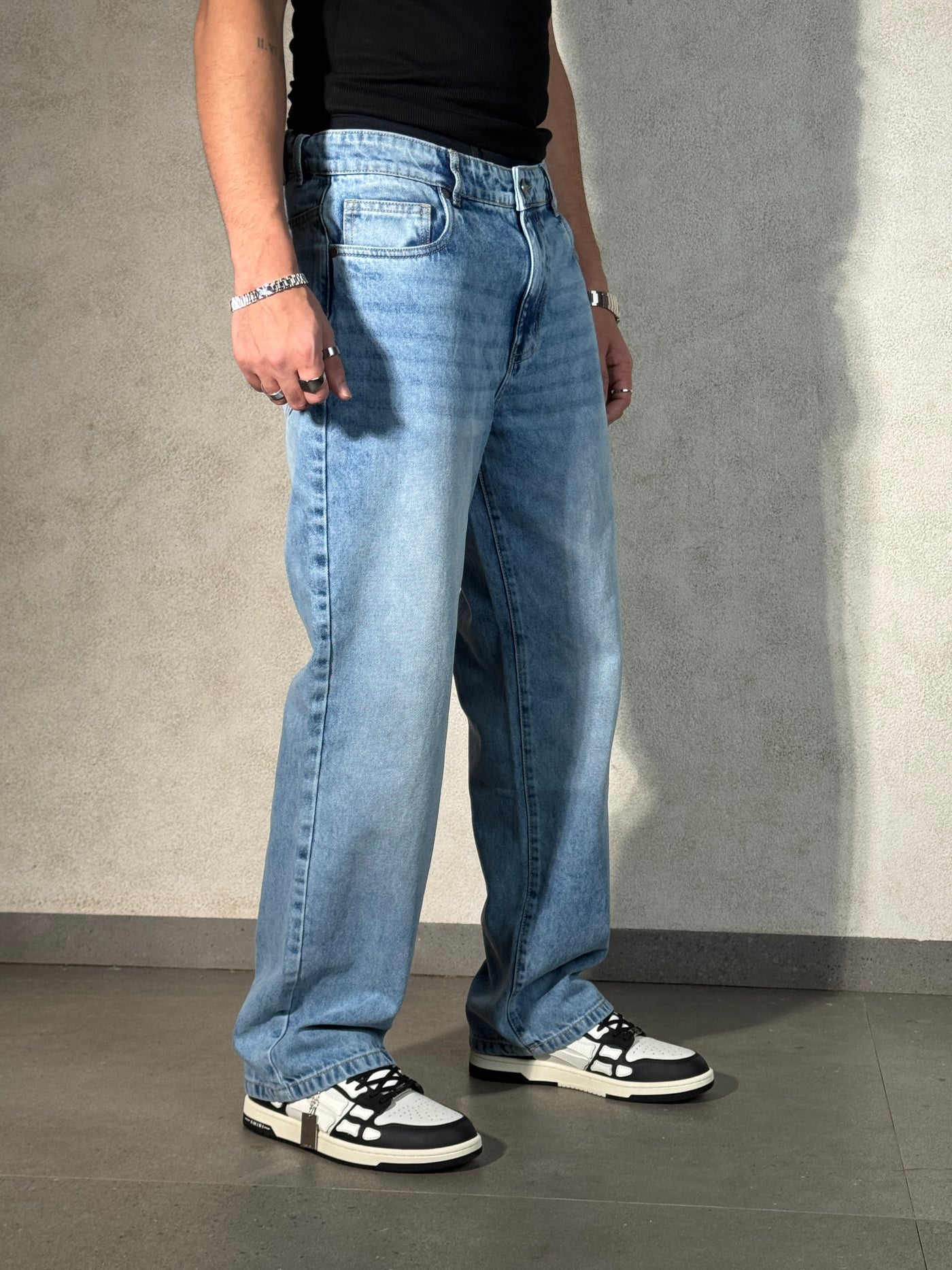 Steel Blue Straight Fit Jeans