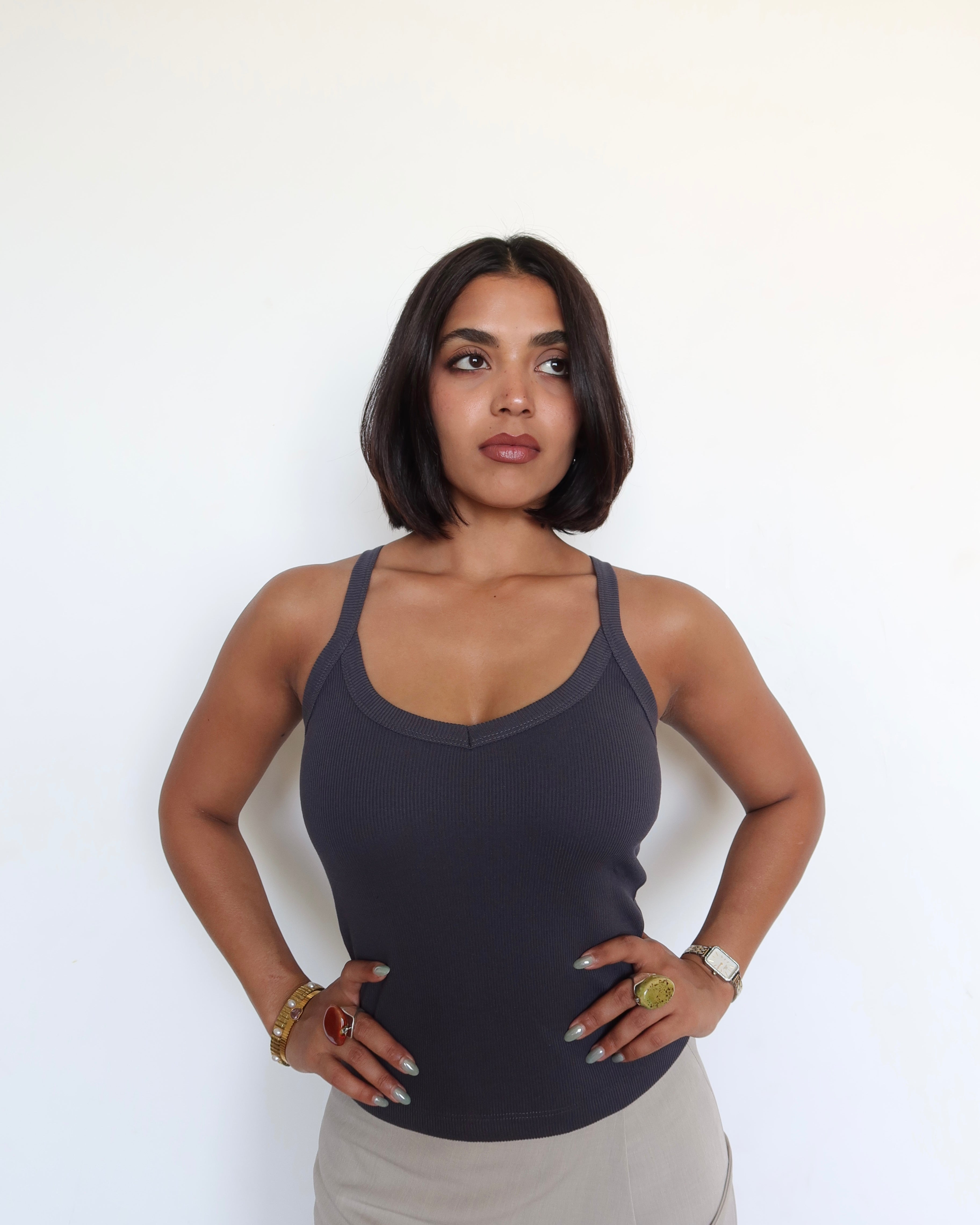 Racer Back Rib Halter Top