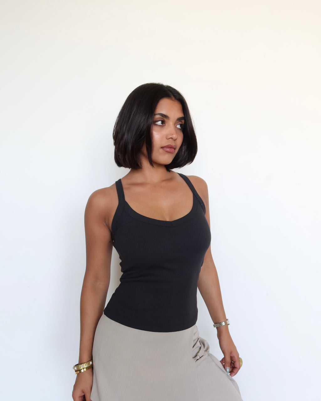 Racer Back Rib Halter Top