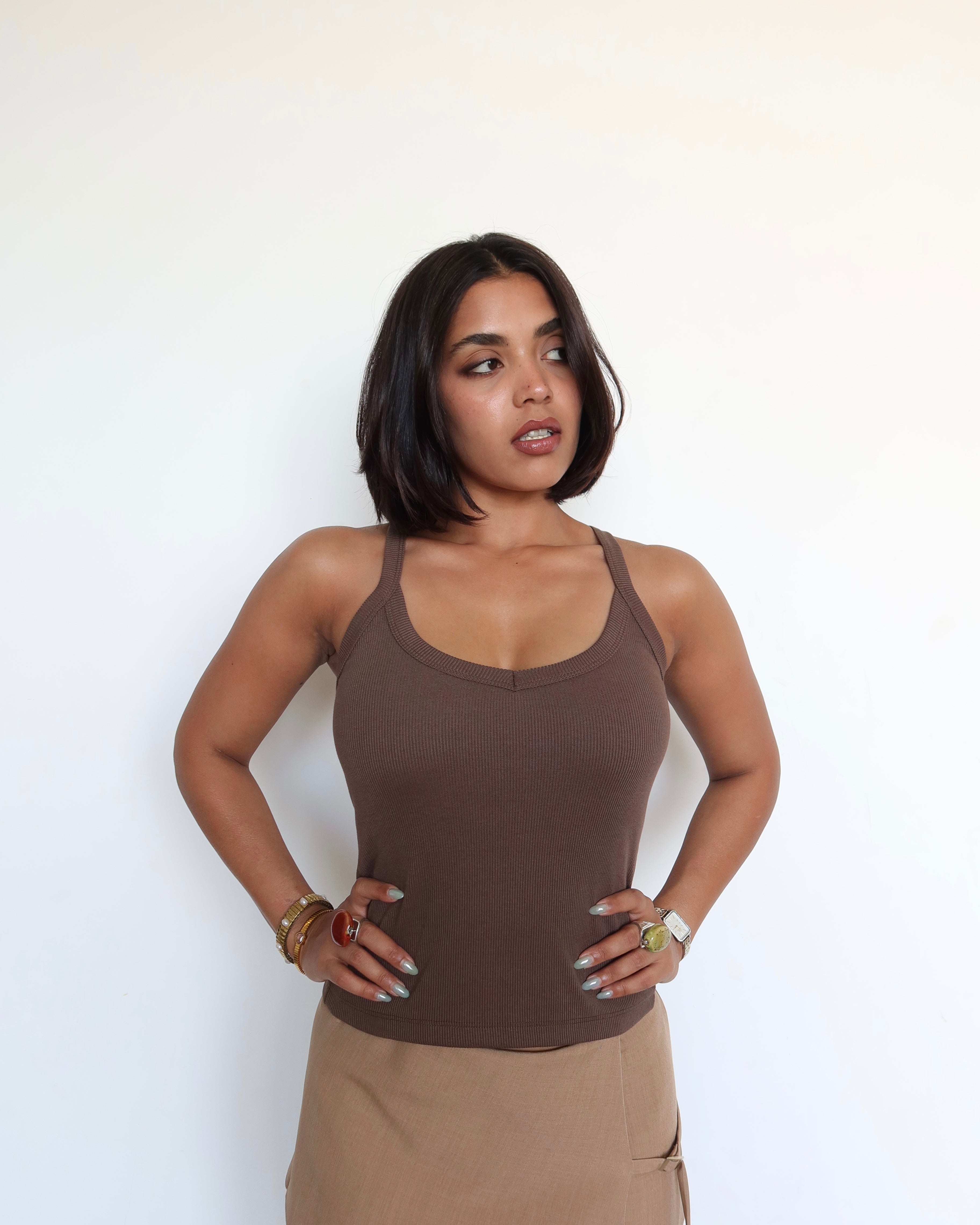 Racer Back Rib Halter Top