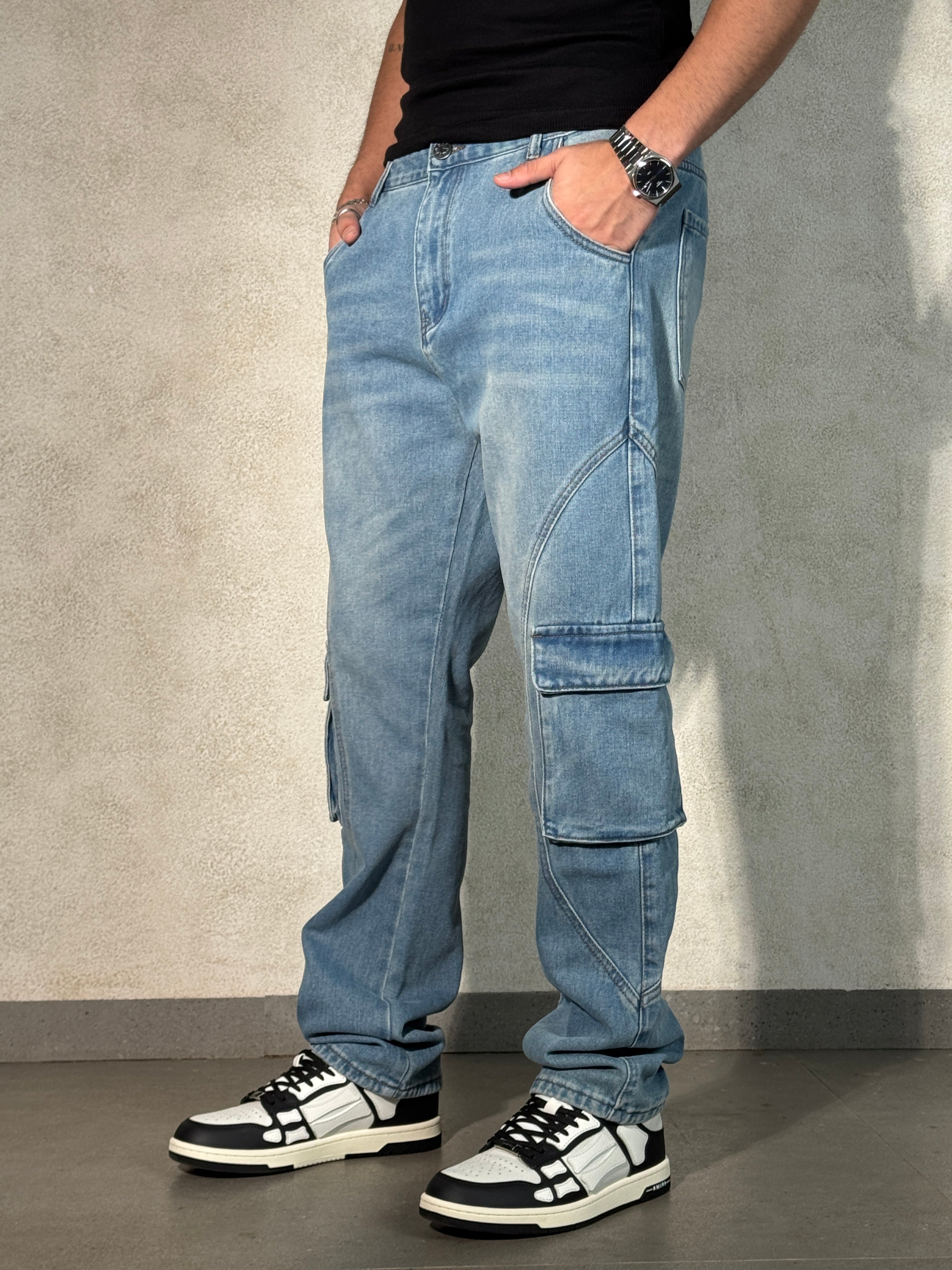 Strike Seam Cargo Straight Jeans