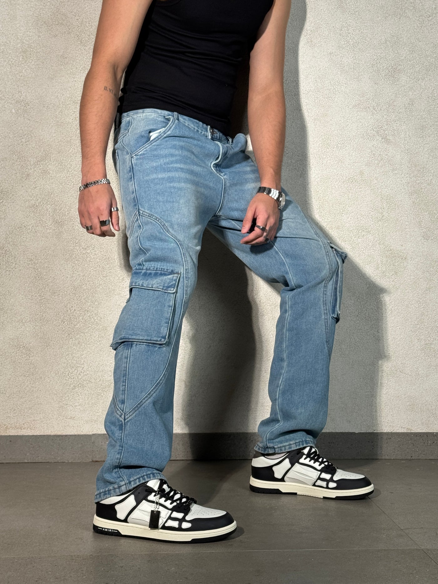 Strike Seam Cargo Straight Jeans