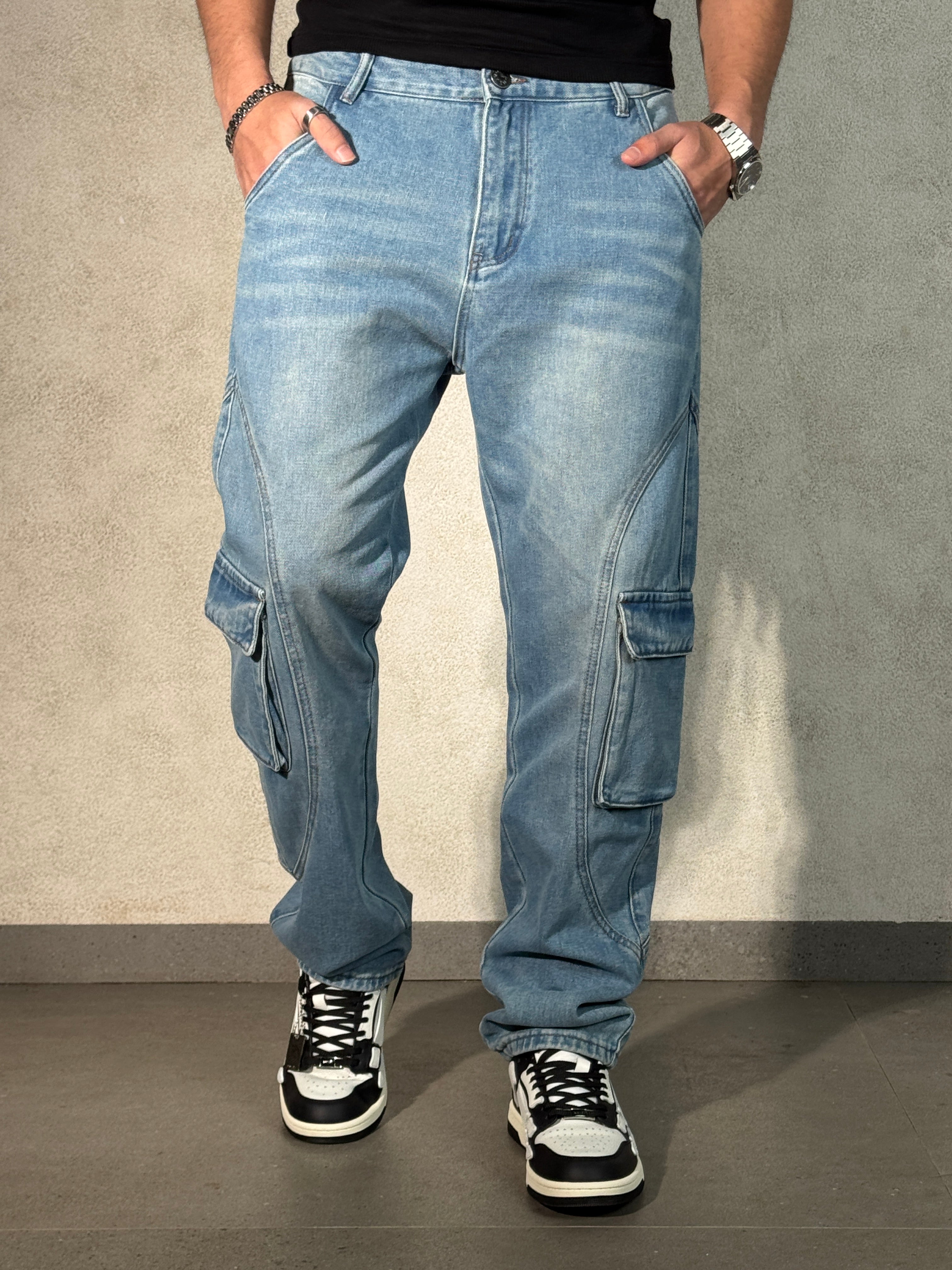 Strike Seam Cargo Straight Jeans