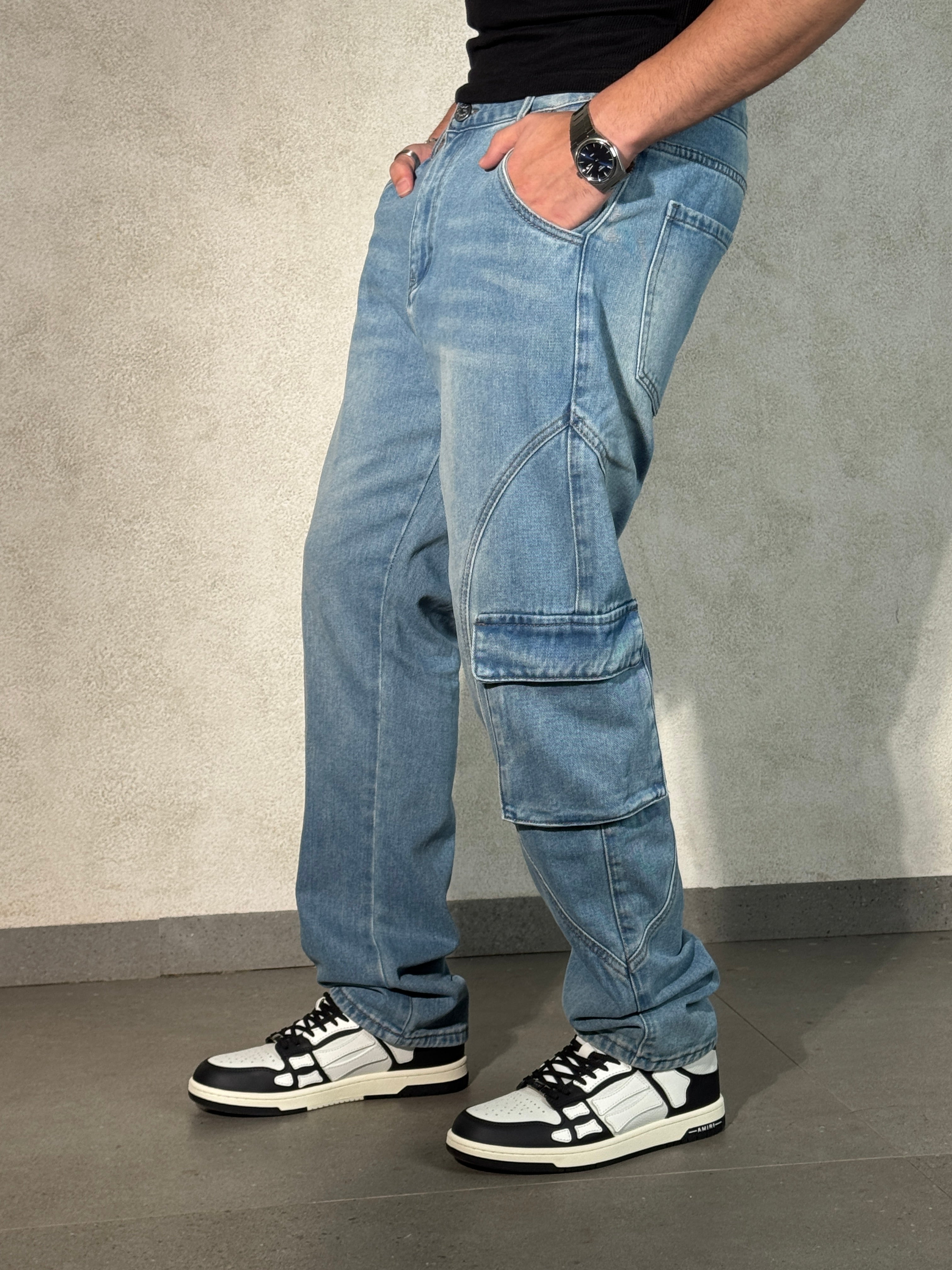 Strike Seam Cargo Straight Jeans