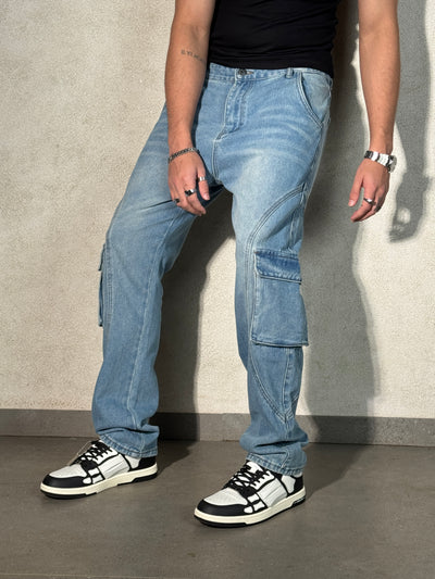 Strike Seam Cargo Straight Jeans