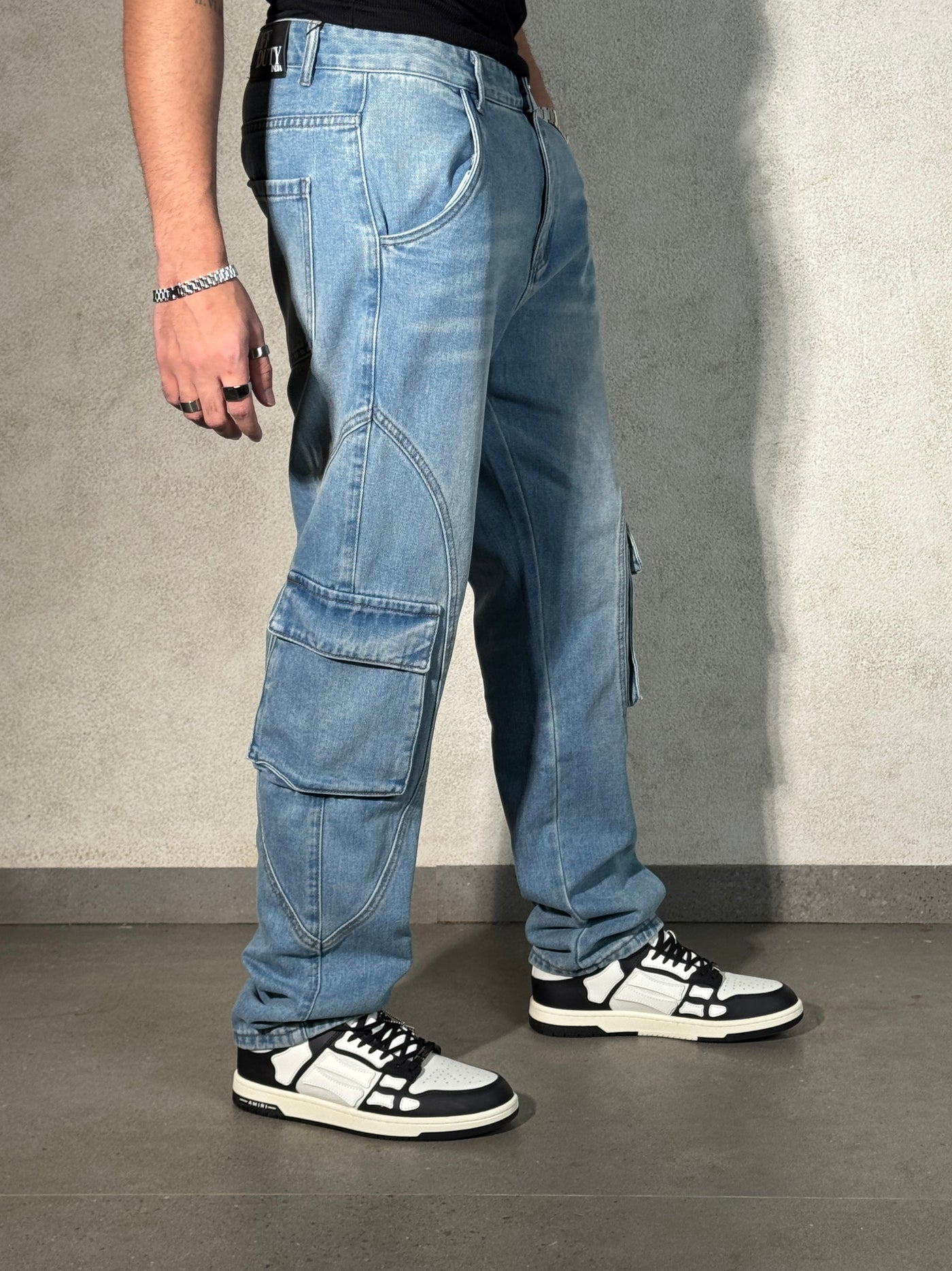 Strike Seam Cargo Straight Jeans