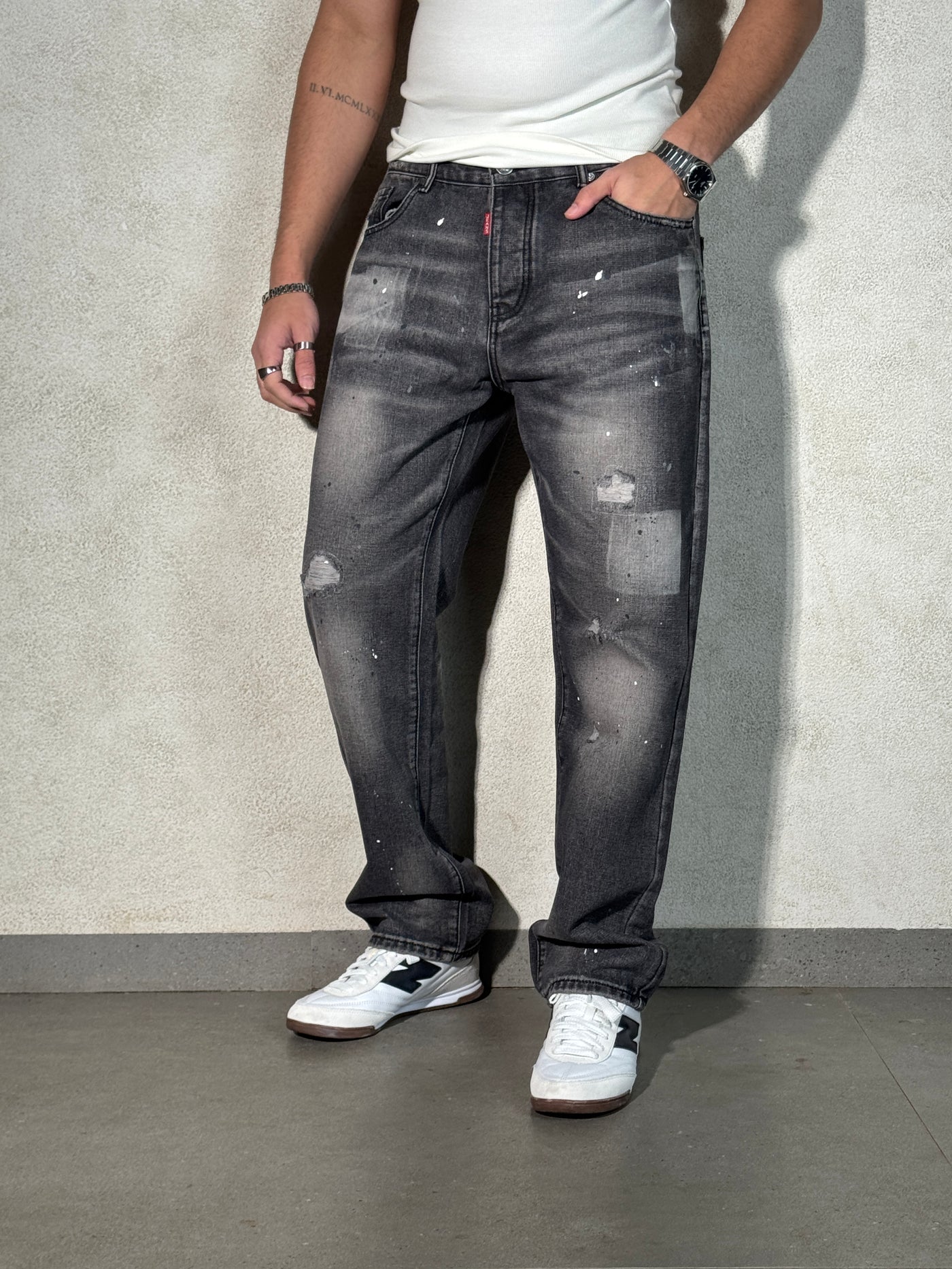 Spray Clash Straight Leg Jeans