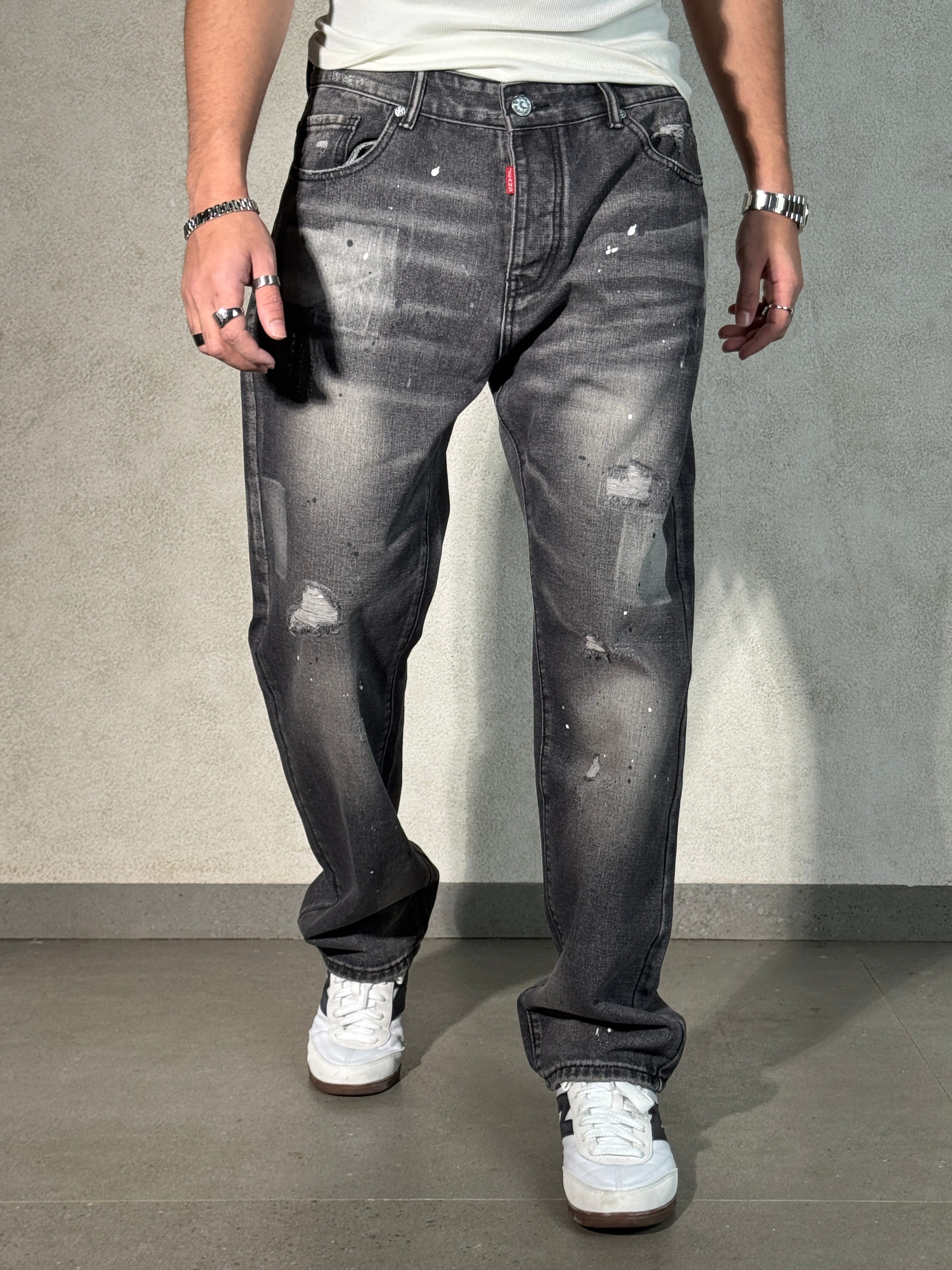 Spray Clash Straight Leg Jeans