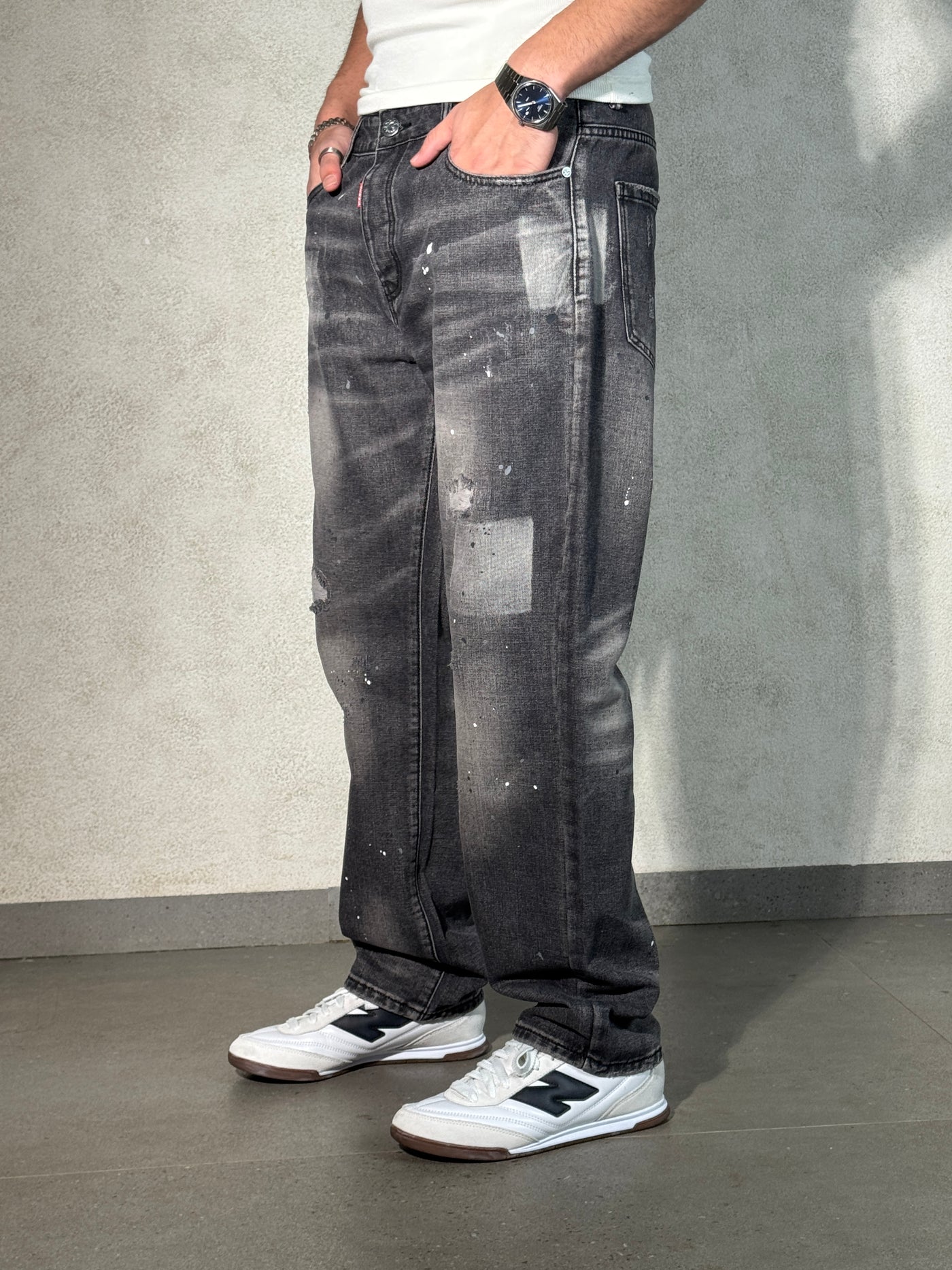 Spray Clash Straight Leg Jeans