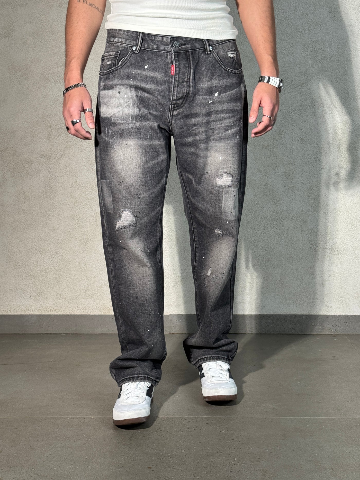 Spray Clash Straight Leg Jeans