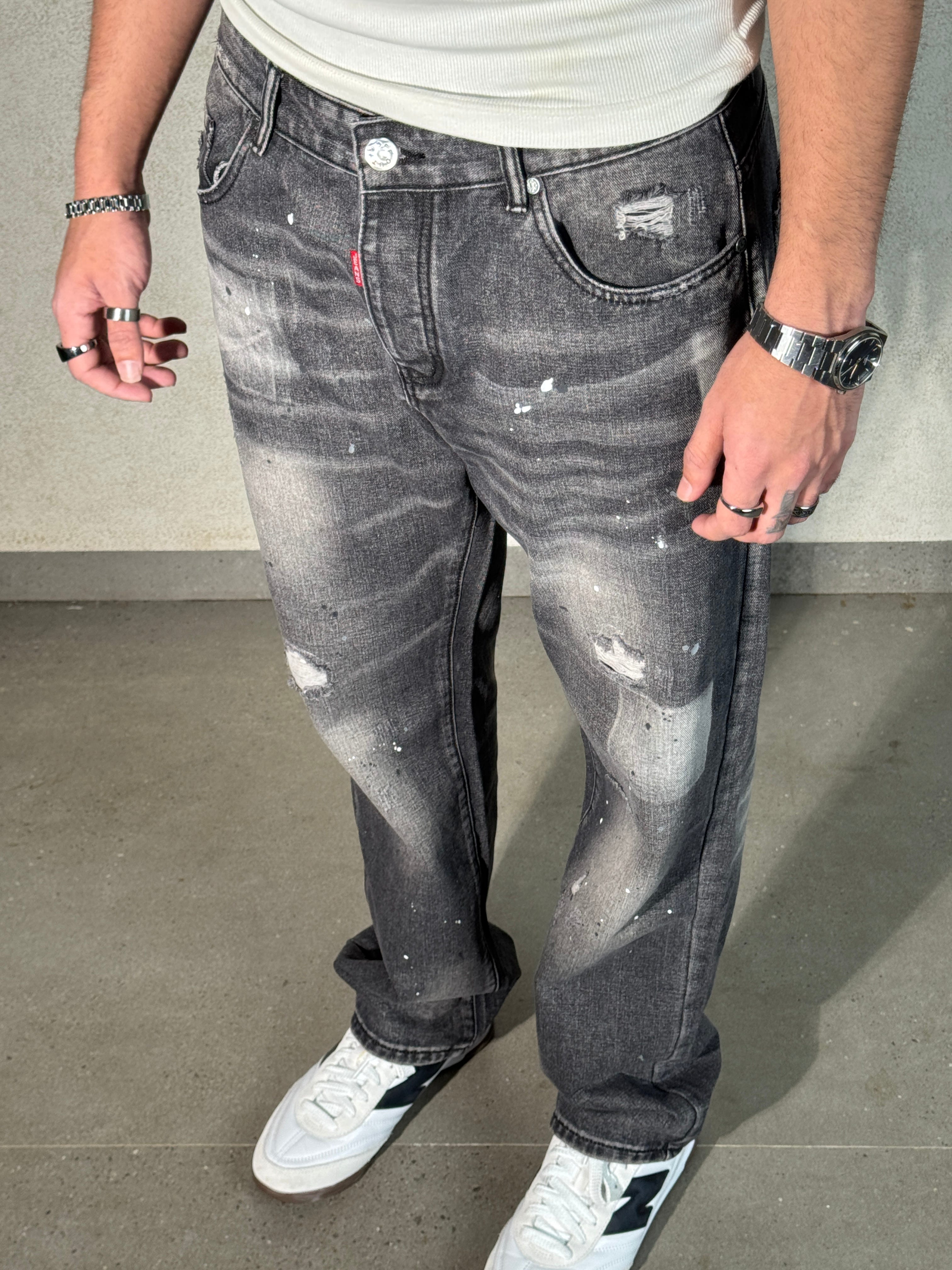 Spray Clash Straight Leg Jeans