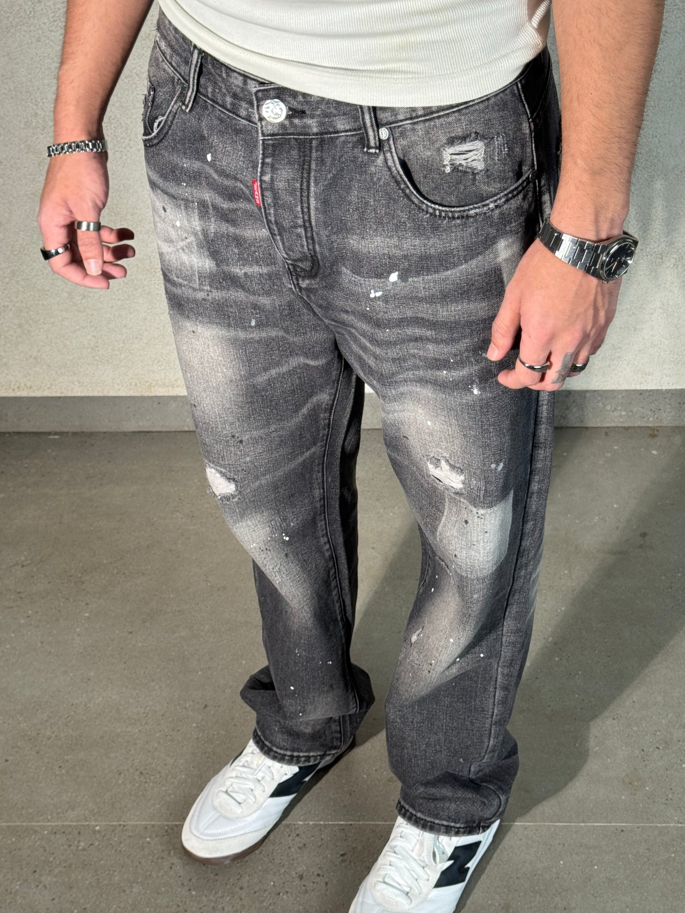 Spray Clash Straight Leg Jeans