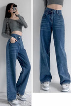 Coastal Blue Cross Belt Straight Fit Jeans