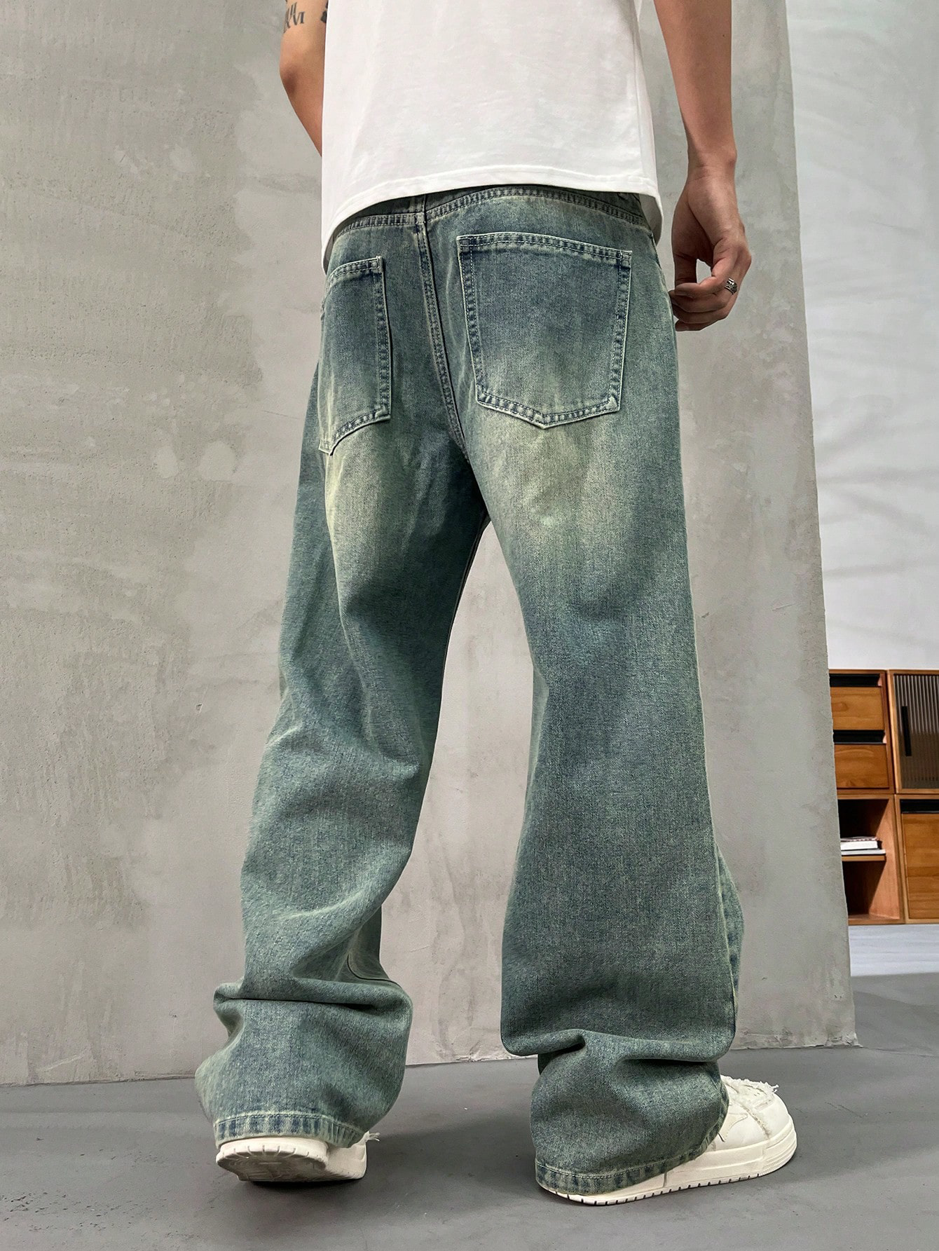 Spearmint Fade Baggy Fit Jeans