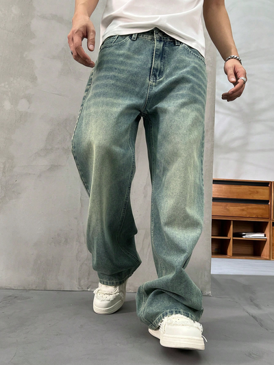 Spearmint Fade Baggy Fit Jeans