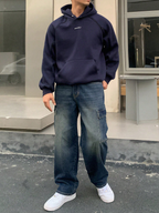 Basic Blue Core Baggy Cargo Jeans