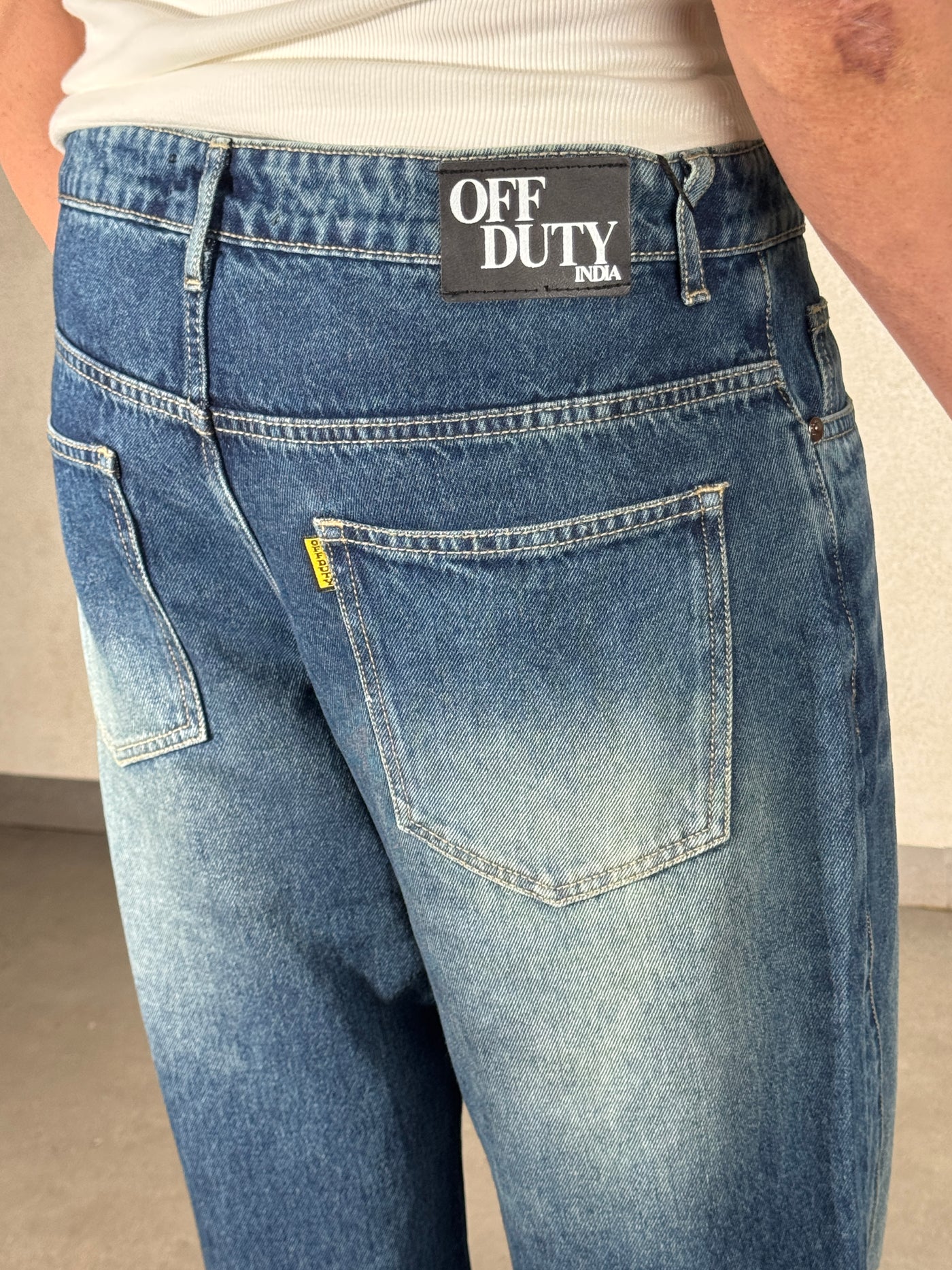 Raw Fringed Washed Baggy Jeans