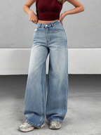 Bling Bleach Wide Leg Jeans