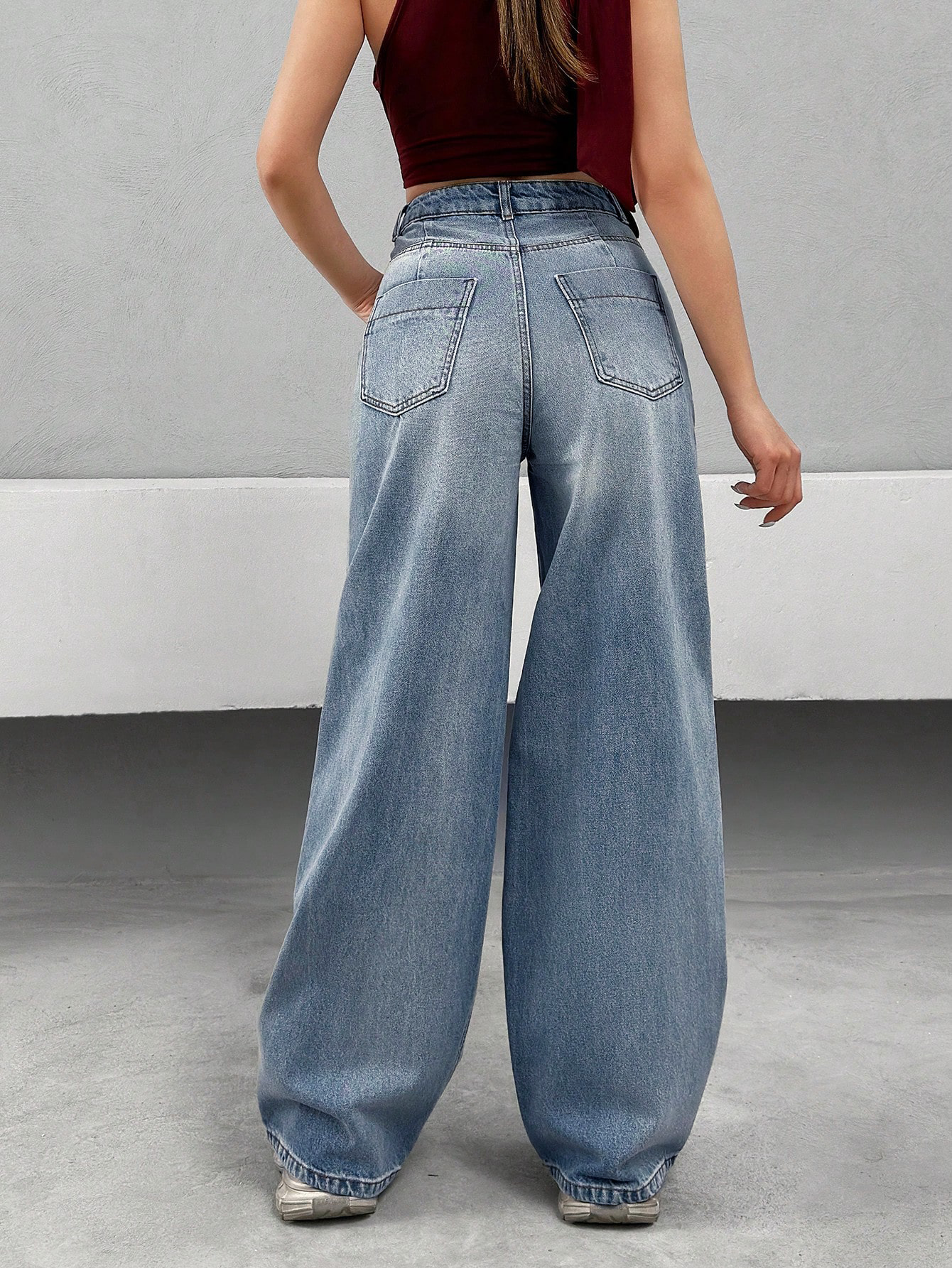 Bling Bleach Wide Leg Jeans