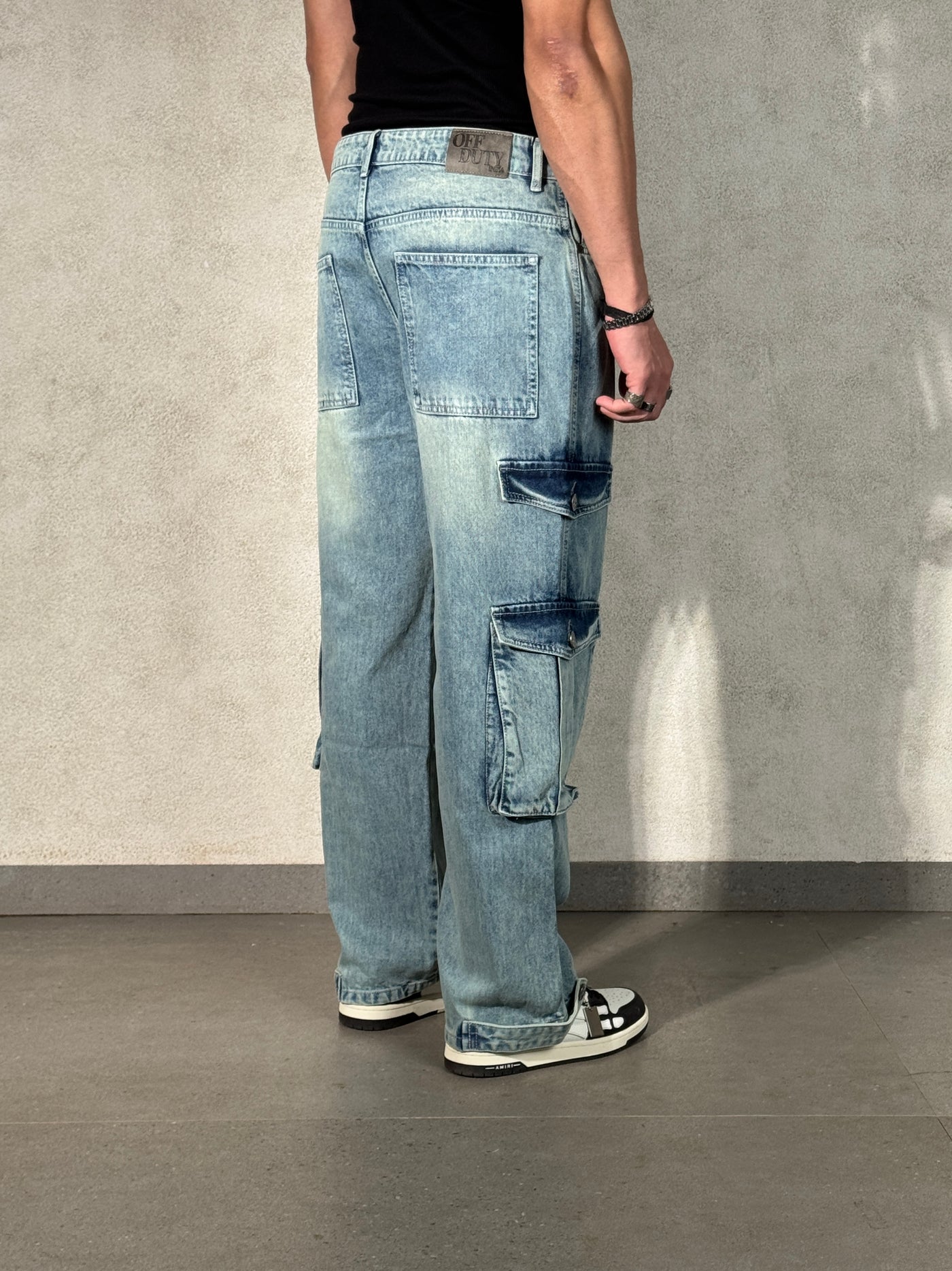 Dusty Blue Baggy Cargos