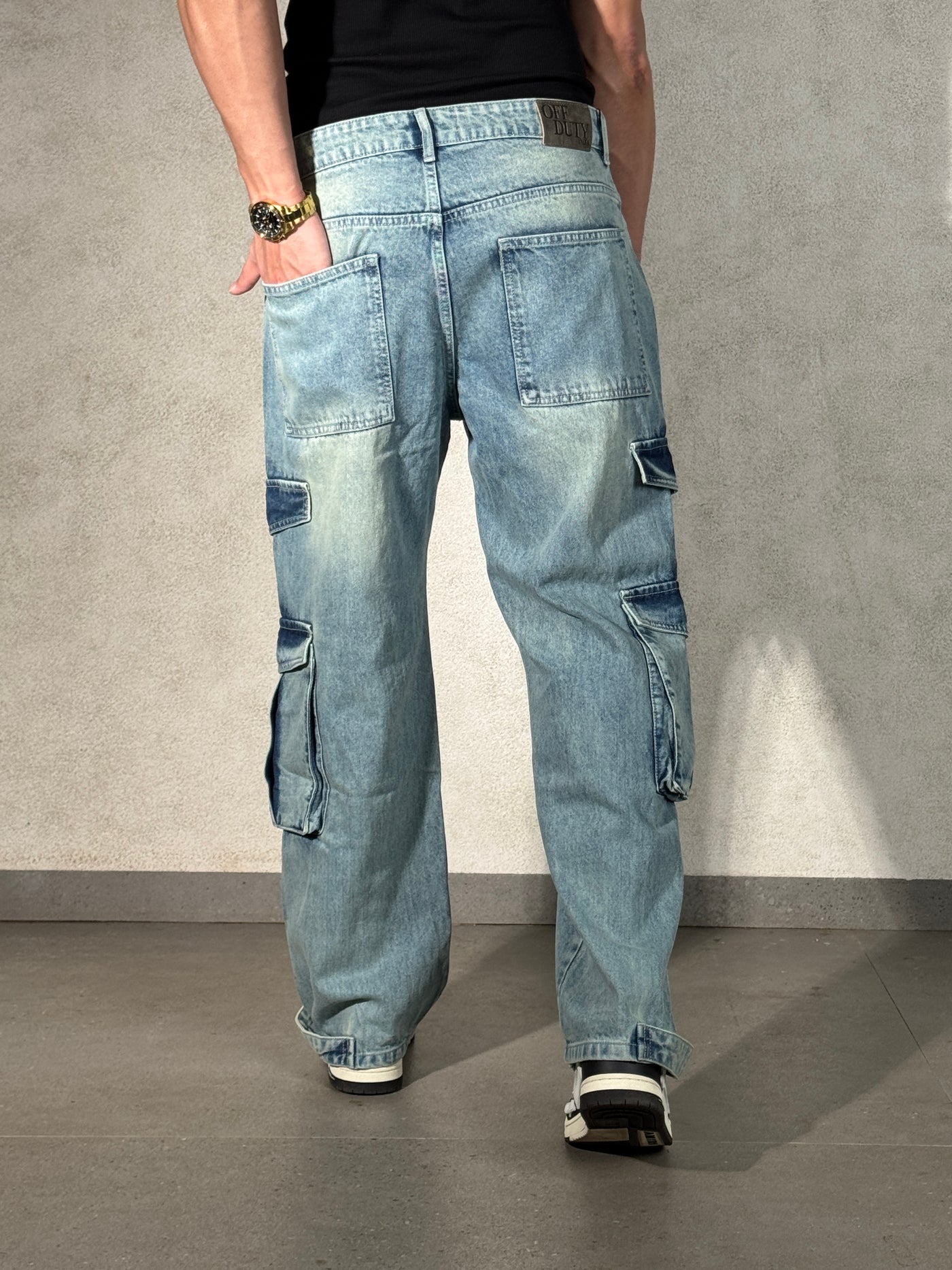Dusty Blue Baggy Cargos