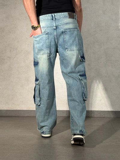 Dusty Blue Baggy Cargos