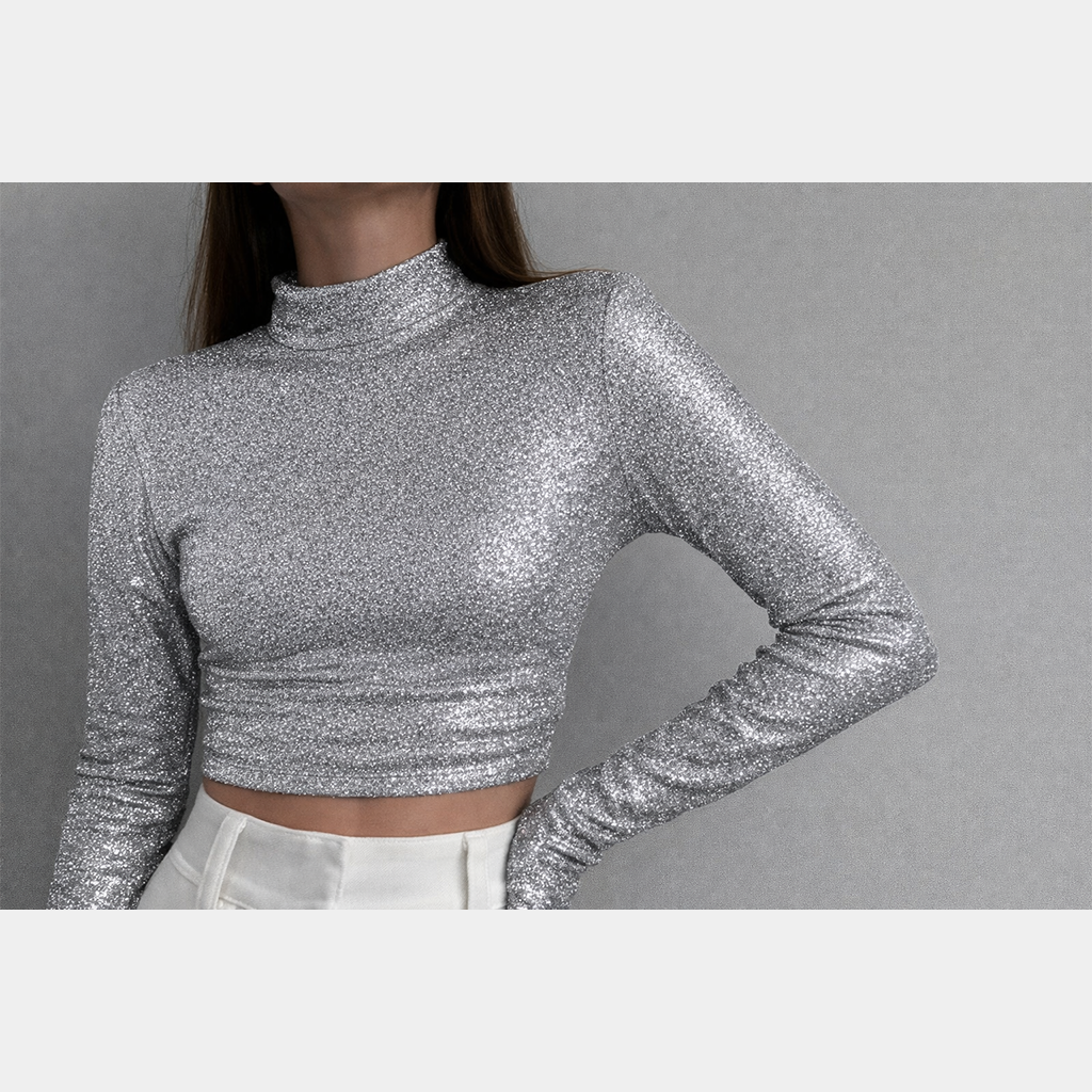Moonlit Shimmer Crop Top