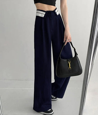 Collar Belt Korean Baggy Pant