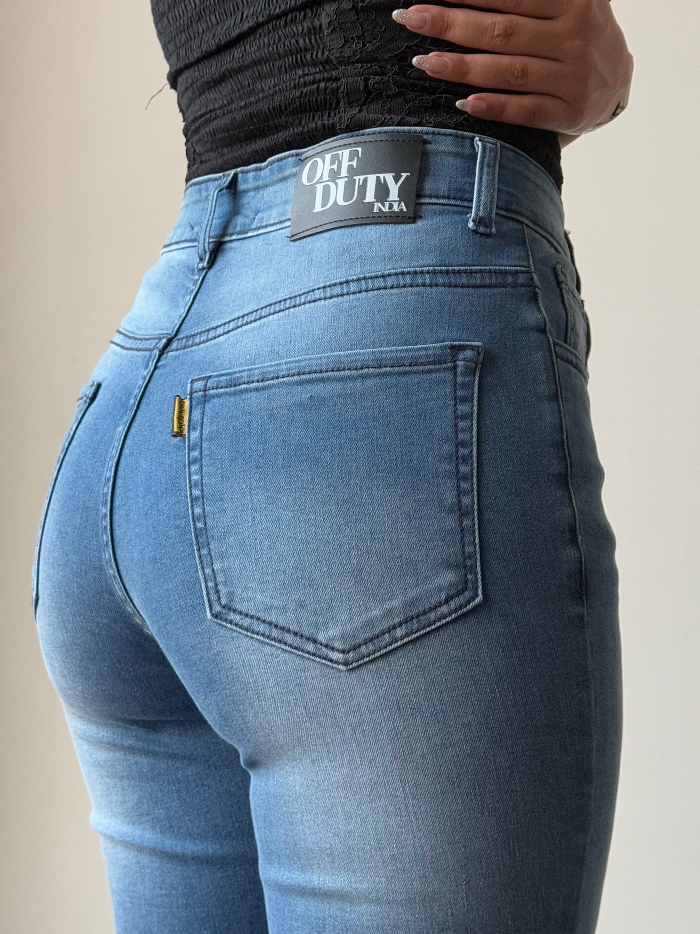 Blue Slim Fit Flared Bottom Jeans