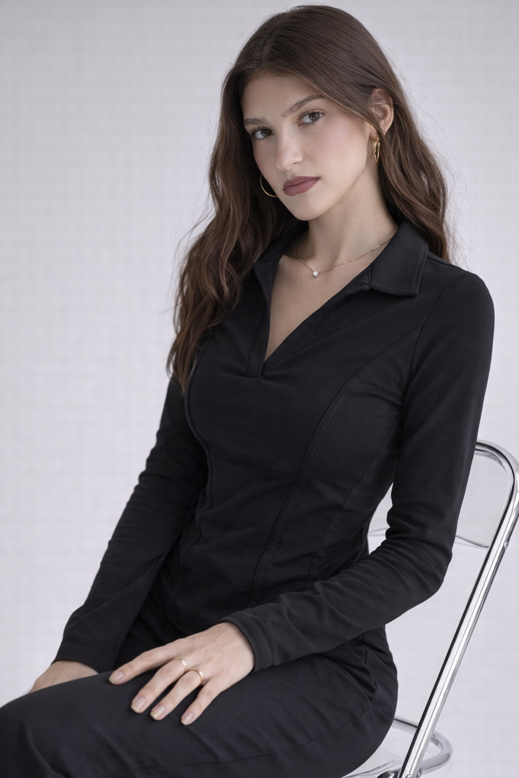 Princess Seam Collared Top