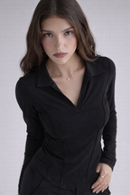Princess Seam Collared Top