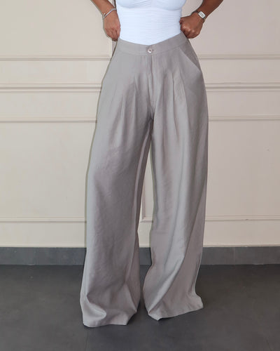 Defined Pleats Wide Leg Pants