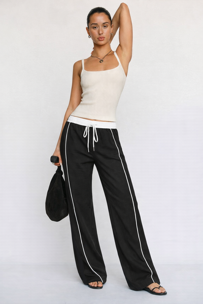 Drawstring Wide Leg Pants
