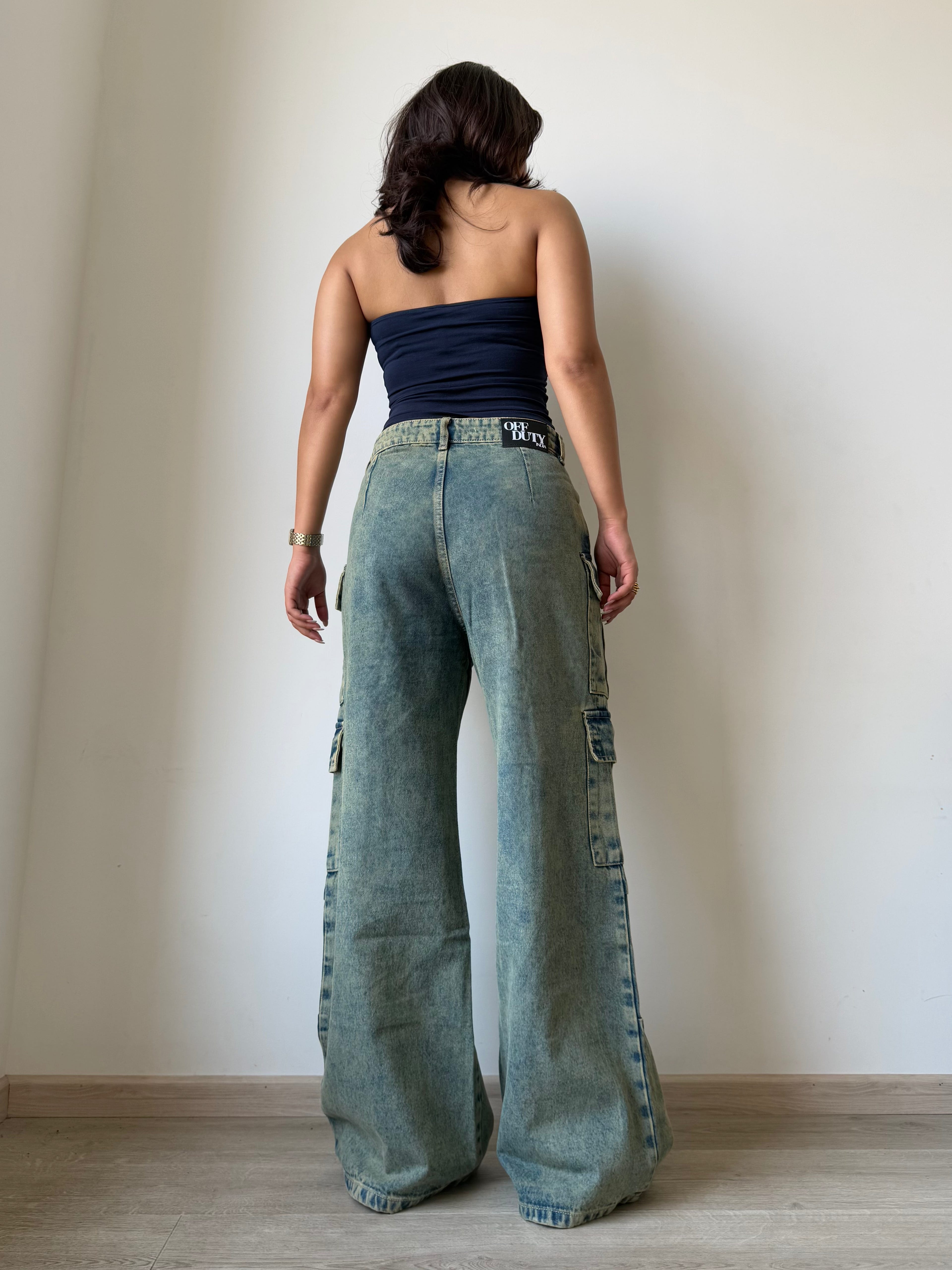 Dirty Fade Out Wash Cargo Denims