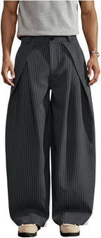 Overfold Stripes Draped Trousers