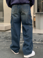 Basic Blue Core Baggy Cargo Jeans