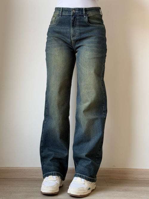Baddie Vintage Dirty Wash Dad Fit Jeans