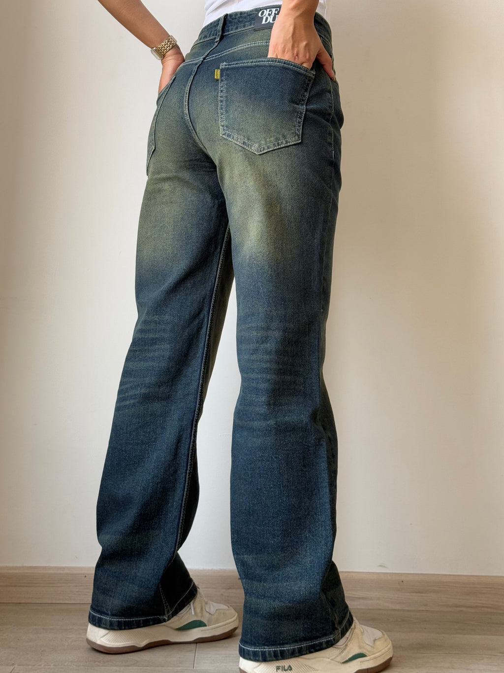 Baddie Vintage Dirty Wash Dad Fit Jeans