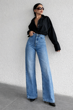Classic Blue Wide Leg Jeans