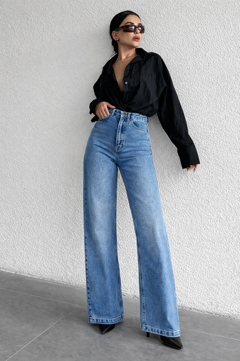 Classic Blue Wide Leg Jeans