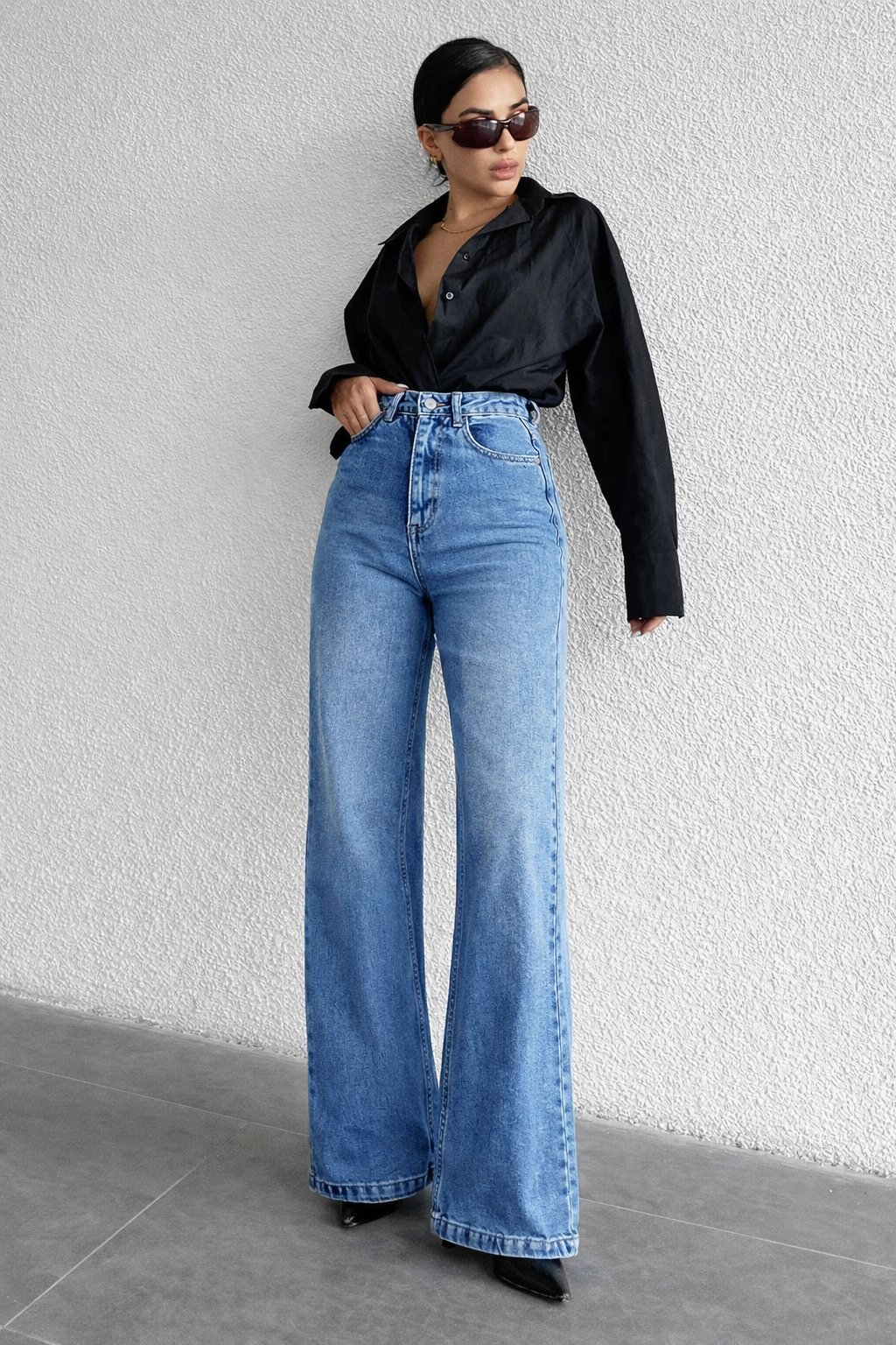 Classic Blue Wide Leg Jeans