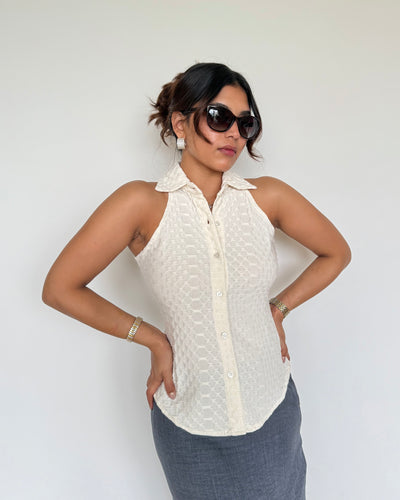 Anabell Halter Textured Shirt