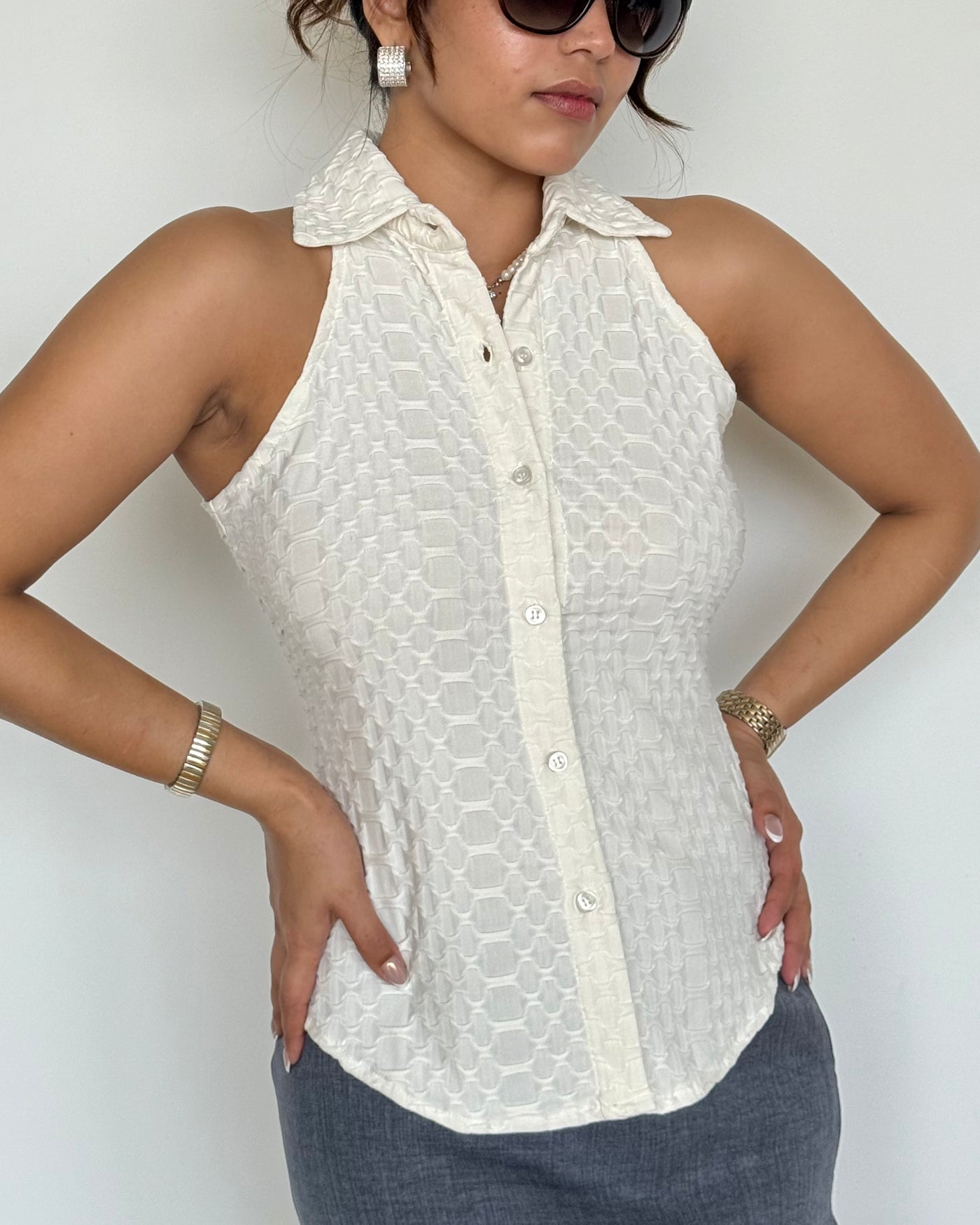 Anabell Halter Textured Shirt