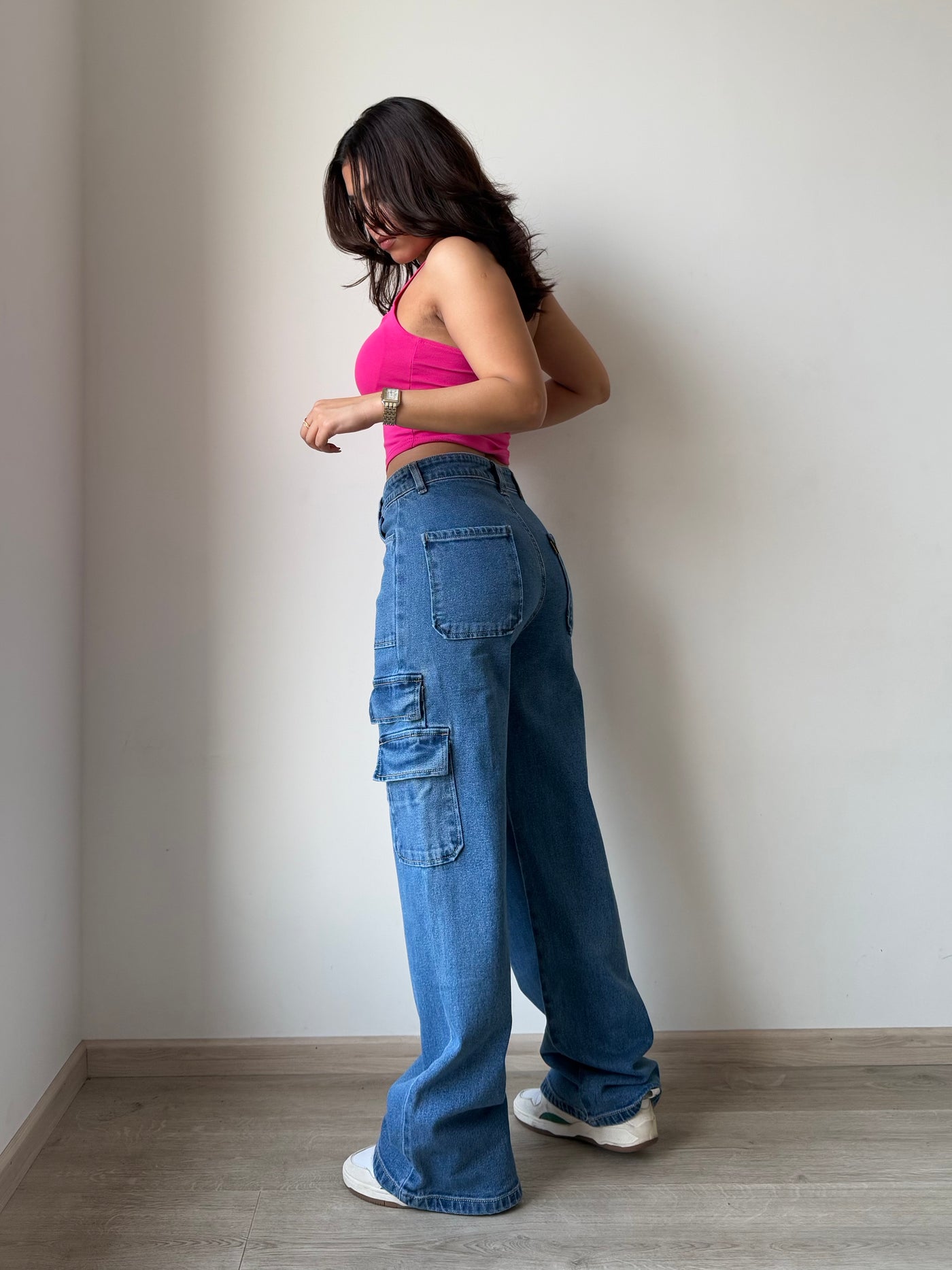 Boyfriend Cargo Wide Leg Denims