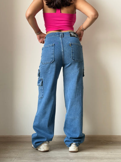 Boyfriend Cargo Wide Leg Denims