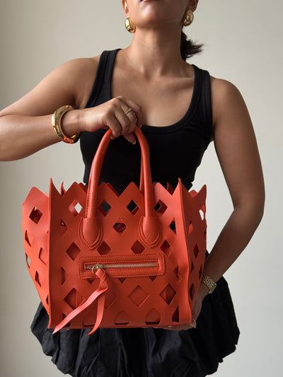 Contemporary Cut Out Hand Bag