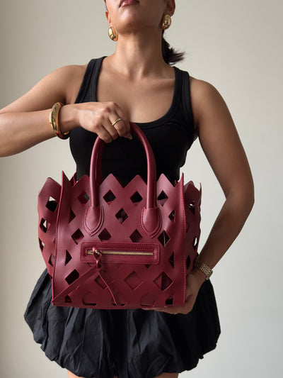 Contemporary Cut Out Hand Bag