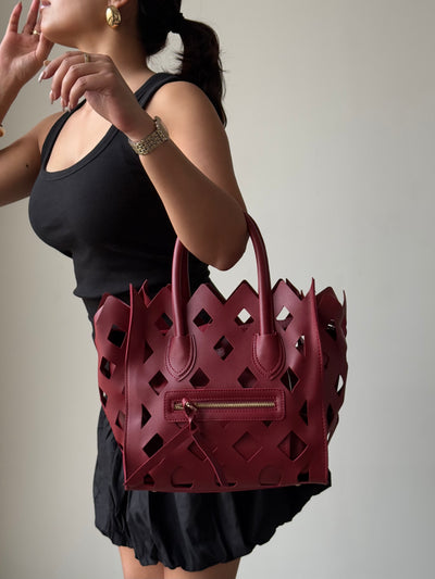 Contemporary Cut Out Hand Bag