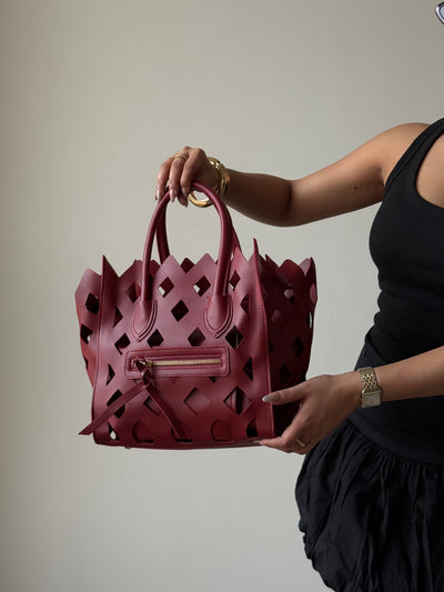 Contemporary Cut Out Hand Bag